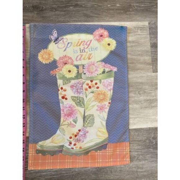 12x18" Welcome Garden Flag Rain boots Banner Outdoor Deco Decoration Spring - Picture 1 of 3